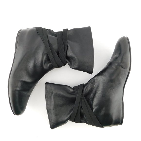 STUART WEITZMAN Black Leather Slouch Ankle Wrap Booties 6 - Picture 4 of 11